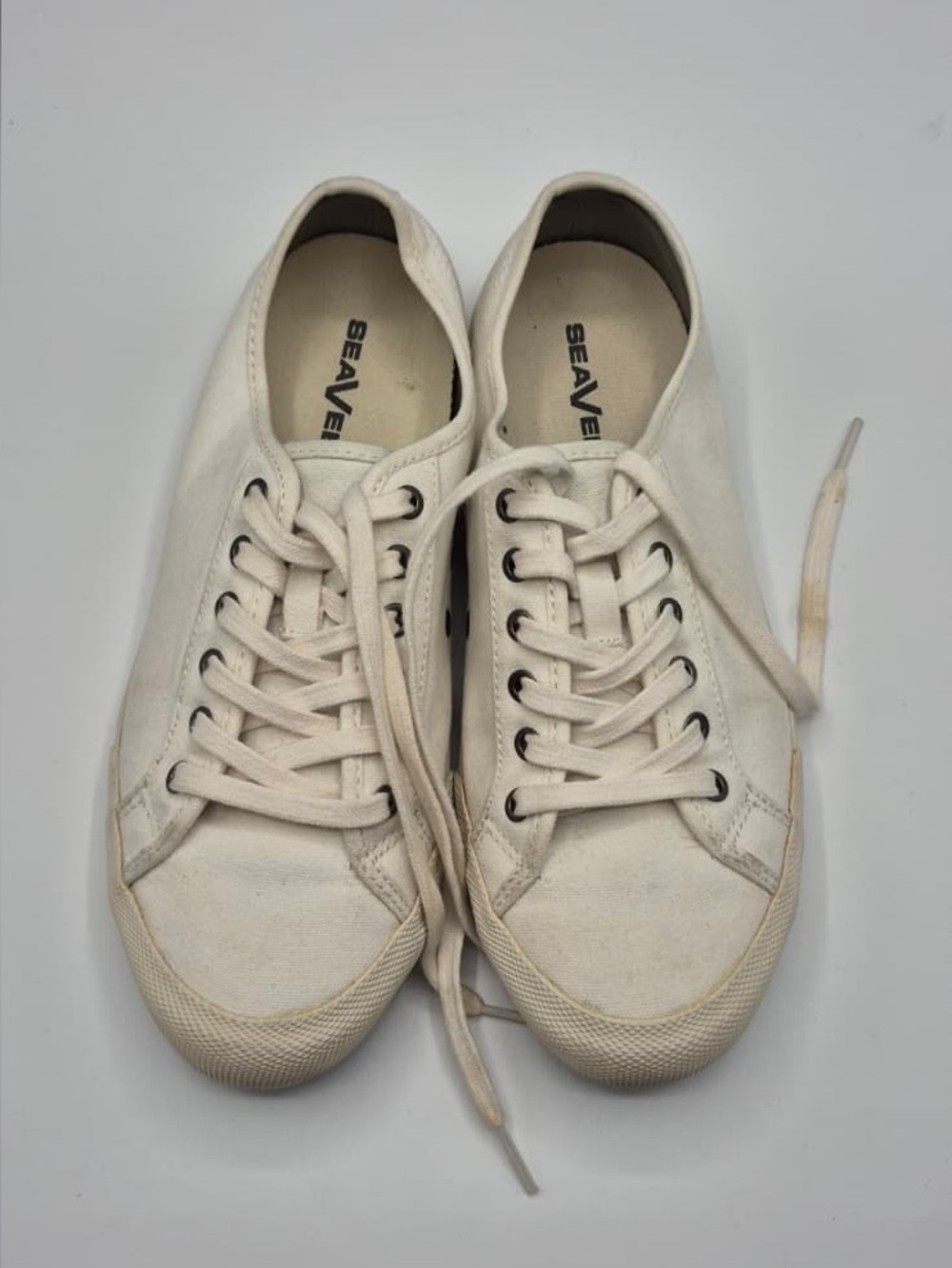 SeaVees Women’s Off-White Canvas Low-Top Sneakers